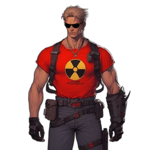 jacket, weapon, staff, cyberpunk transparent PNG cut-out