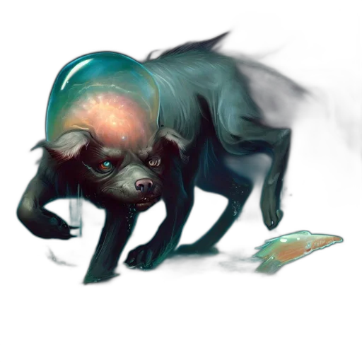 creature, animal, dragon, staff transparent PNG cut-out