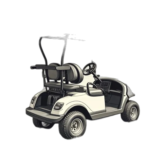 car, robot, 3d render, golf transparent PNG cut-out