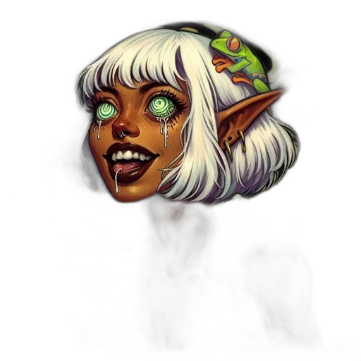 face, mask, staff, fantasy art transparent PNG cut-out