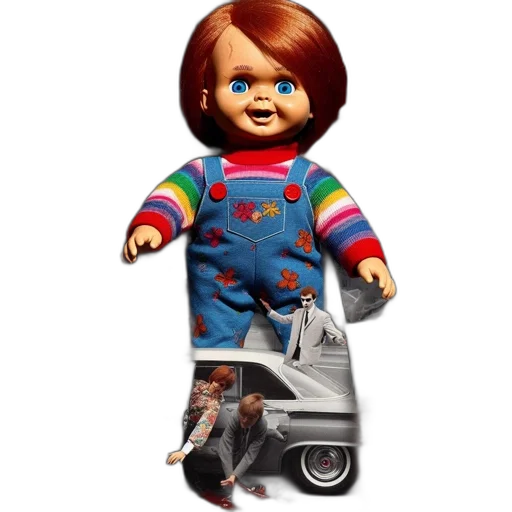 car, robot, 3d render, chucky transparent PNG cut-out
