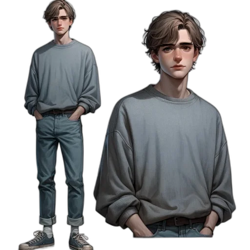 jacket, staff, concept art, 3d render transparent PNG cut-out