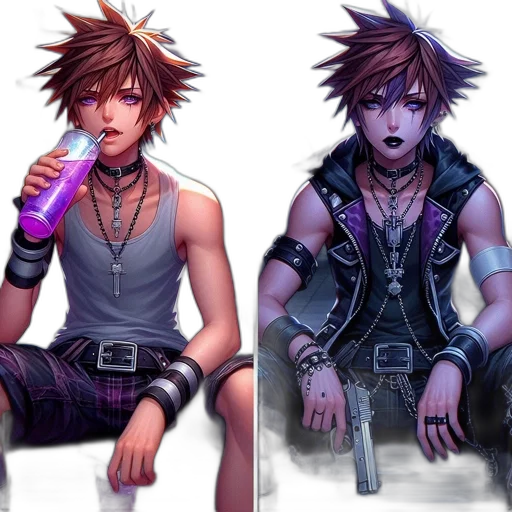 concept art, fantasy art, cyberpunk, pixel art transparent PNG cut-out