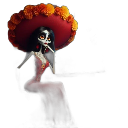 hat, mask, dress, flower transparent PNG cut-out