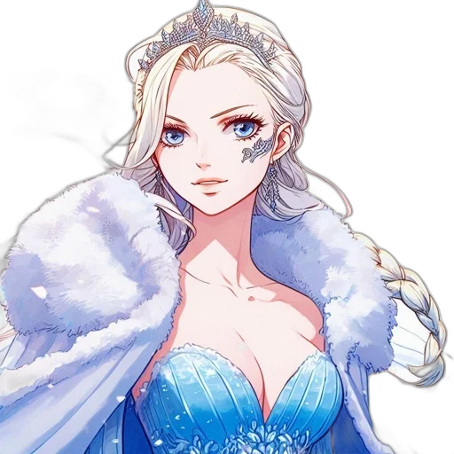dress, crown, jewelry, staff transparent PNG cut-out