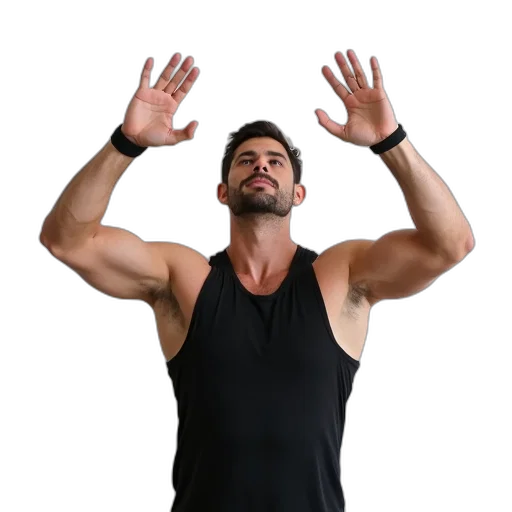 staff, man, muscular, build transparent PNG cut-out