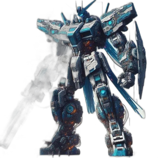 robot, weapon, concept art, 3d render transparent PNG cut-out