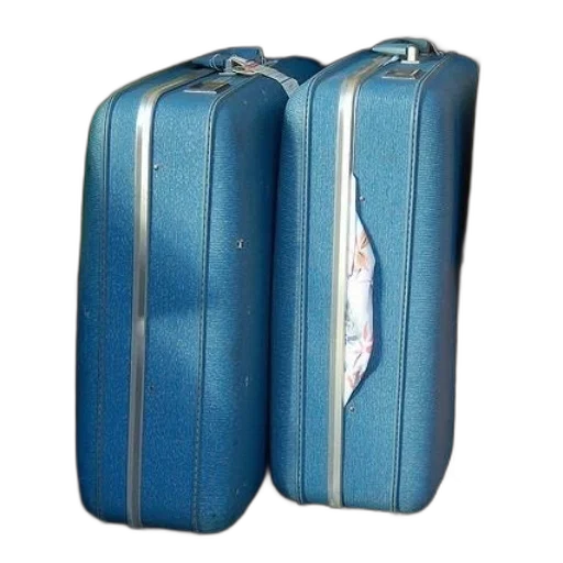 furniture, two, blue, suitcases transparent PNG cut-out