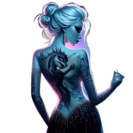 dress, creature, robot, staff transparent PNG cut-out