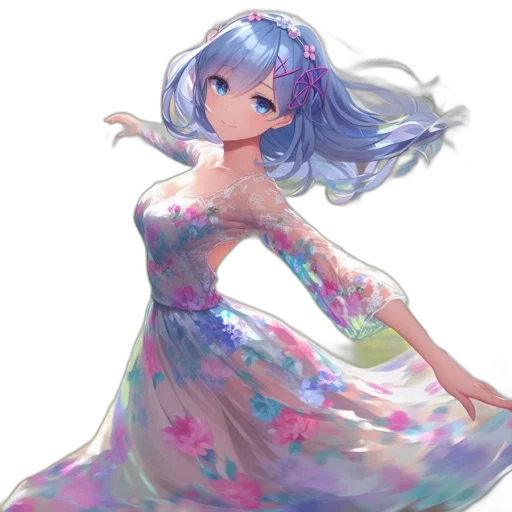 dress, flower, robot, crown transparent PNG cut-out