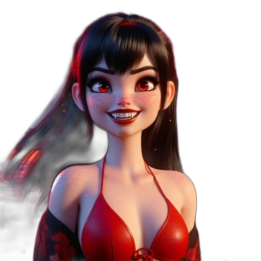 dress, face, 3d render, concept art transparent PNG cut-out