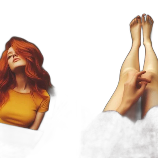 hair, dress, shoes, photorealistic transparent PNG cut-out