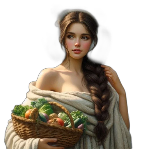 food, dress, face, fantasy art transparent PNG cut-out