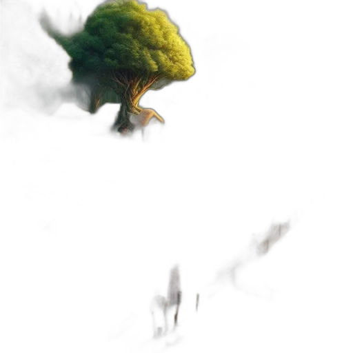 tree, dragon, creature, sword transparent PNG cut-out