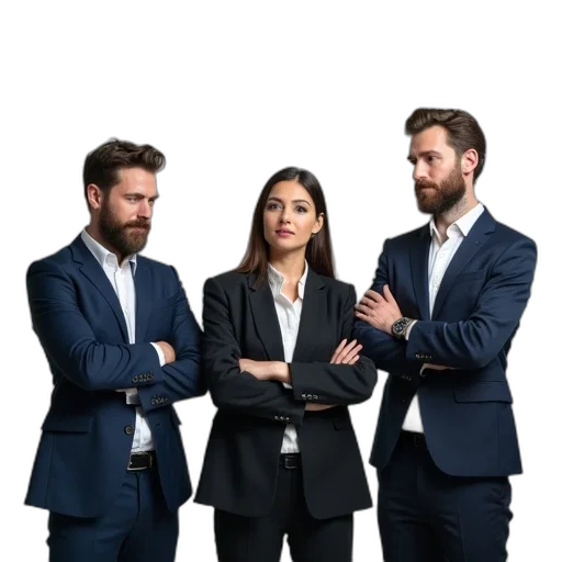 staff, jacket, face, presentation transparent PNG cut-out