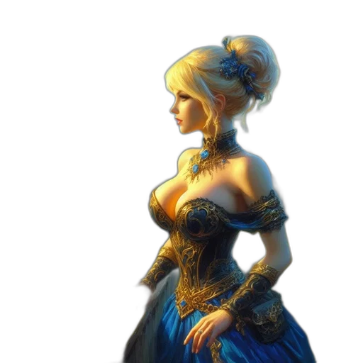 dress, crown, fantasy art, concept art transparent PNG cut-out