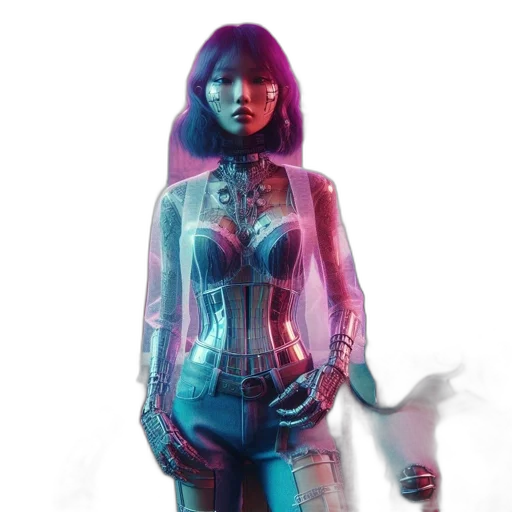 robot, jacket, concept art, cyberpunk transparent PNG cut-out