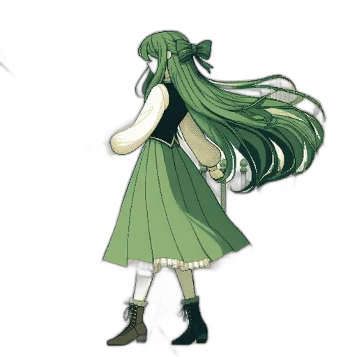 dress, hair, concept art, anime transparent PNG cut-out