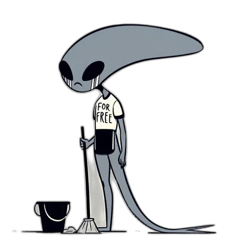robot, creature, staff, hat transparent PNG cut-out