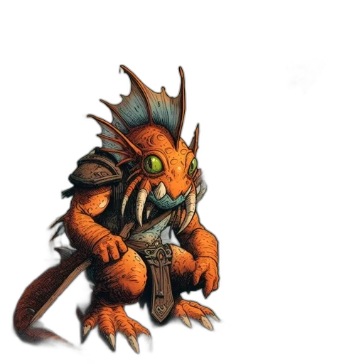 dragon, creature, staff, animal transparent PNG cut-out