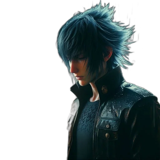 jacket, dragon, hair, face transparent PNG cut-out