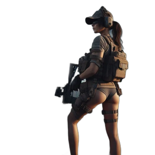 weapon, staff, jacket, hat transparent PNG cut-out