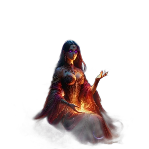 dress, staff, creature, jewelry transparent PNG cut-out