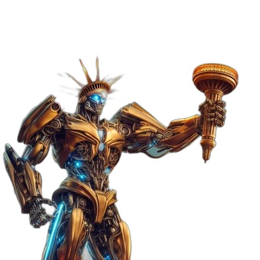 robot, staff, weapon, sword transparent PNG cut-out