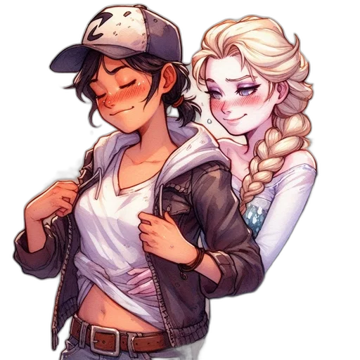 jacket, hat, staff, watercolor transparent PNG cut-out