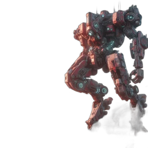 robot, weapon, concept art, 3d render transparent PNG cut-out