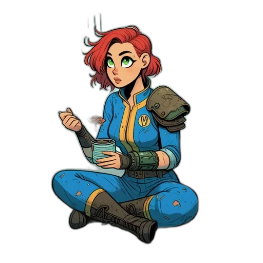 jacket, staff, weapon, concept art transparent PNG cut-out
