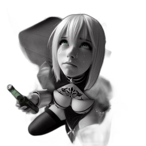 staff, robot, weapon, face transparent PNG cut-out