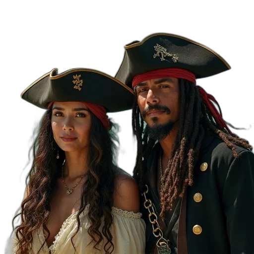 hat, pirates, bay, caribbean transparent PNG cut-out