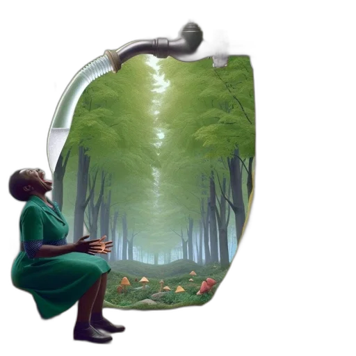 umbrella, bottle, tree, concept art transparent PNG cut-out