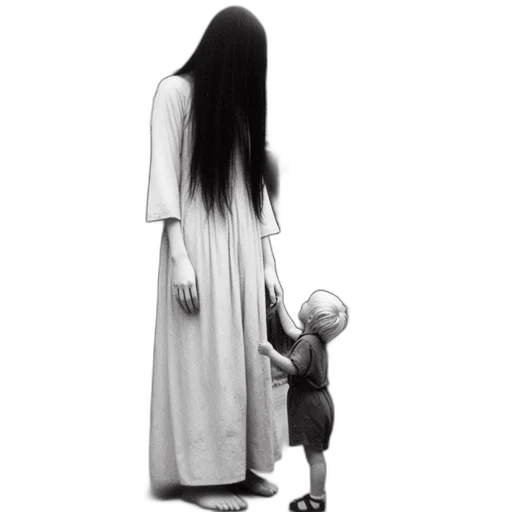 dress, creature, hair, robot transparent PNG cut-out