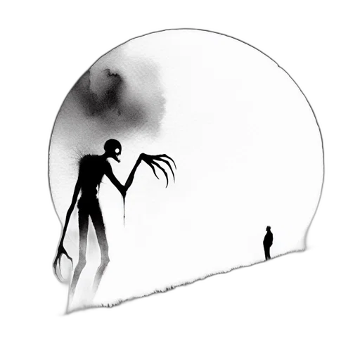 creature, umbrella, mask, staff transparent PNG cut-out