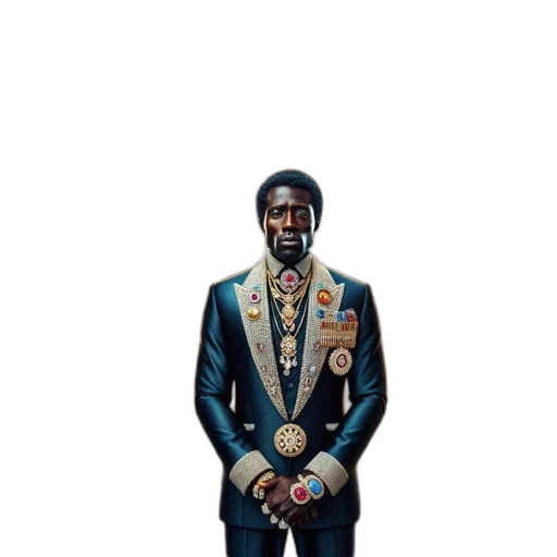 jacket, staff, jewelry, face transparent PNG cut-out