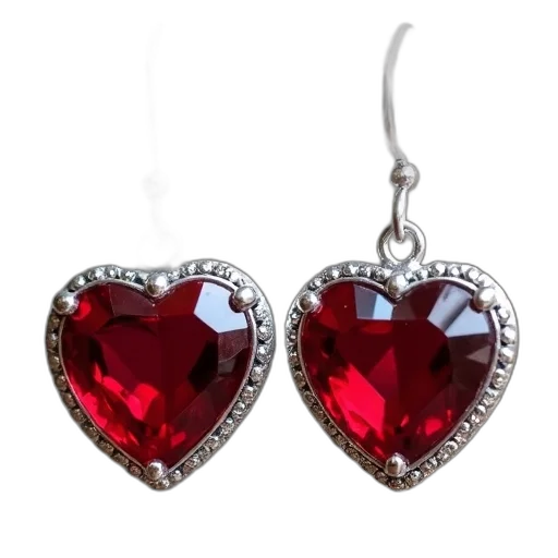 jewelry, pair, earrings, red transparent PNG cut-out