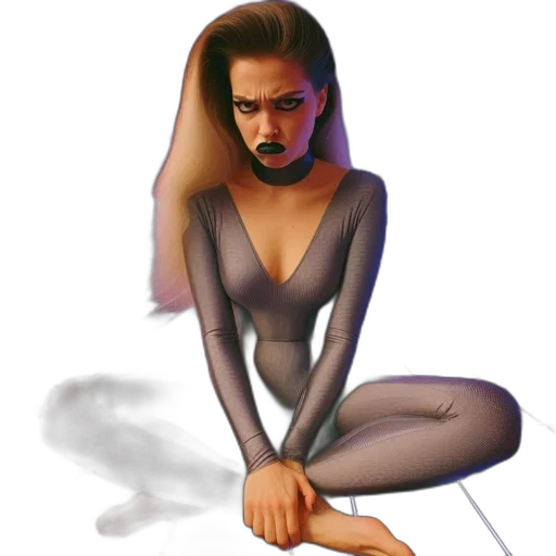 dress, hair, creature, concept art transparent PNG cut-out