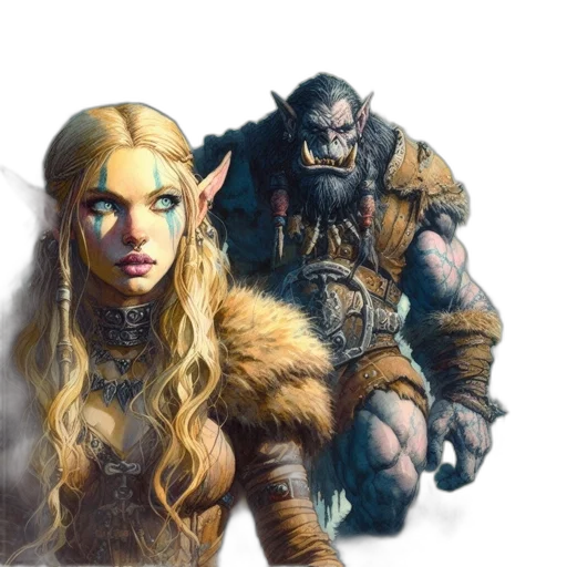 fantasy art, concept art, comic book art, photorealistic transparent PNG cut-out