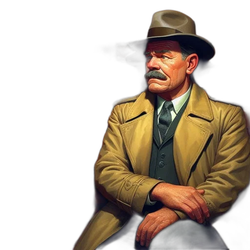 hat, jacket, face, staff transparent PNG cut-out