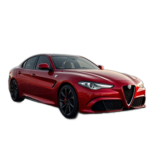 car, 3d render, photorealistic, red transparent PNG cut-out
