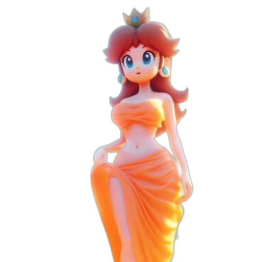 dress, crown, jewelry, 3d render transparent PNG cut-out
