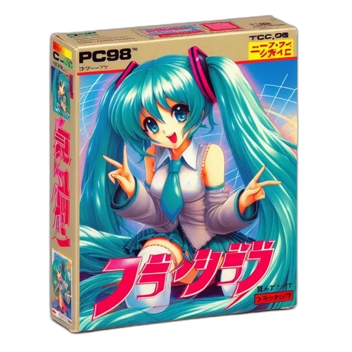 vaporwave, anime, cyberpunk, pixel art transparent PNG cut-out