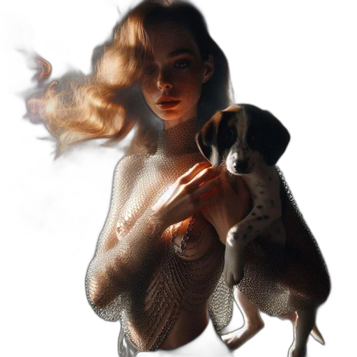animal, dress, photorealistic, oil painting transparent PNG cut-out