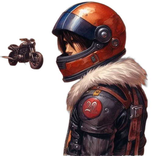 jacket, robot, staff, weapon transparent PNG cut-out