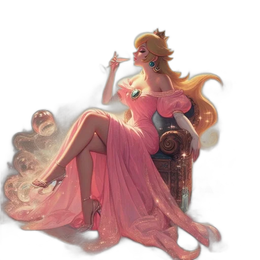 dress, dragon, crown, staff transparent PNG cut-out