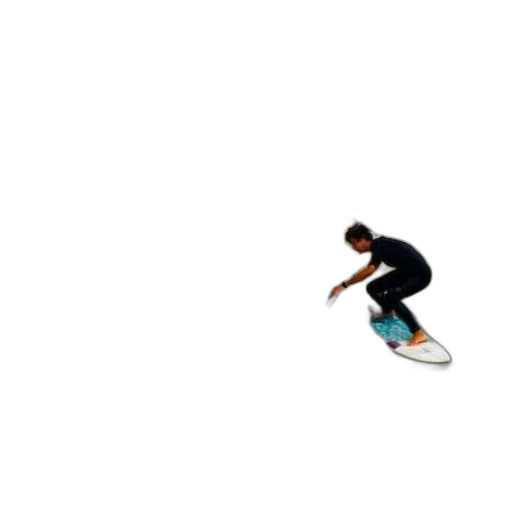 staff, pixel art, surfer, black transparent PNG cut-out