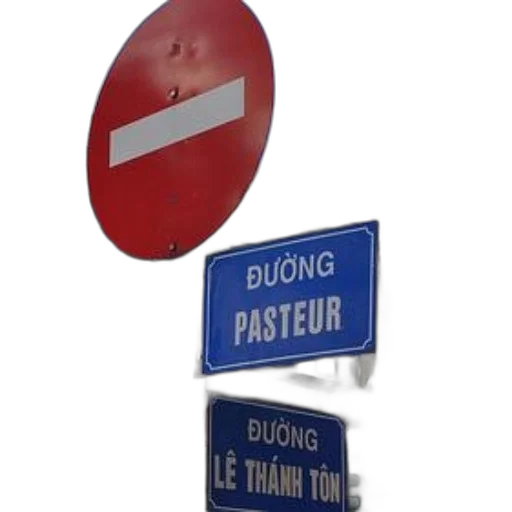 3d render, street, sign, vietnam transparent PNG cut-out