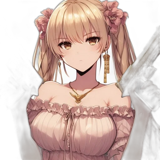 dress, jewelry, crown, staff transparent PNG cut-out